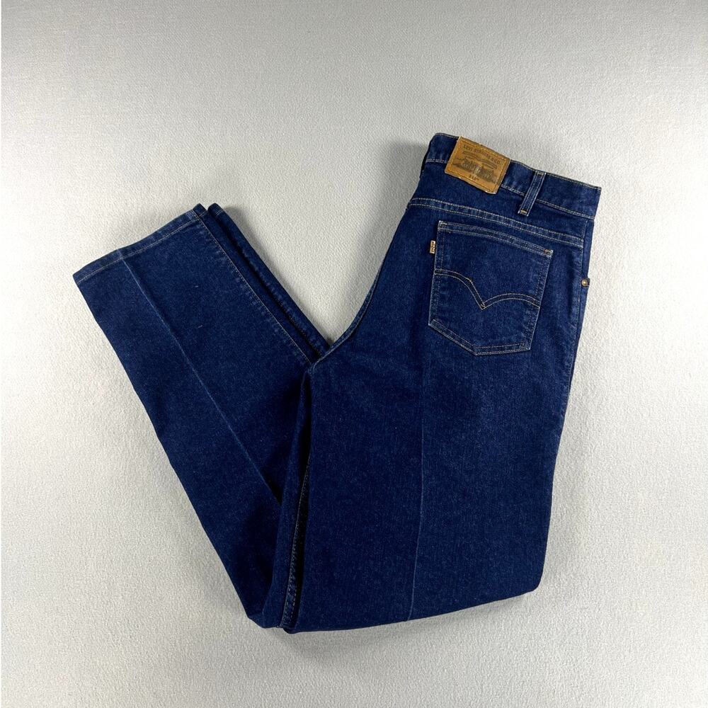 VTG 90s Levi's 540 Relaxed Fit Dark Blue Denim Jeans Mens Size (36x33) Batwing